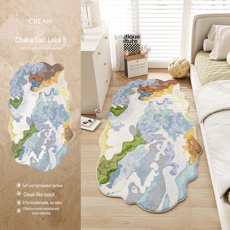 Forest Moss Shaped Anti-Dirt Plush Rug for Bedroom or Balcony
