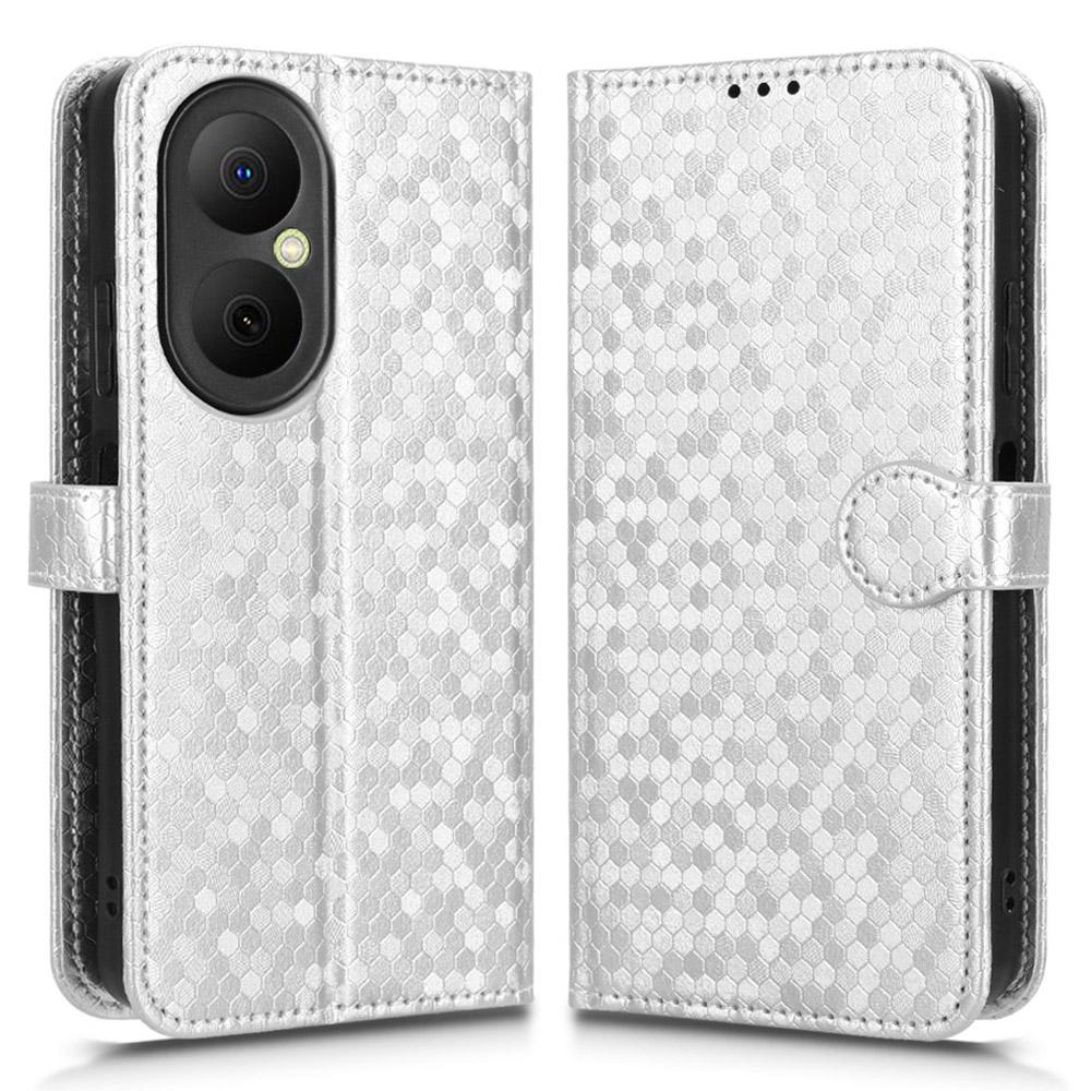 For Huawei Nova Y73 4G/Enjoy 80 Wallet Case Dot Pattern Imprint PU Leather Phone Cover with Wrist Strap