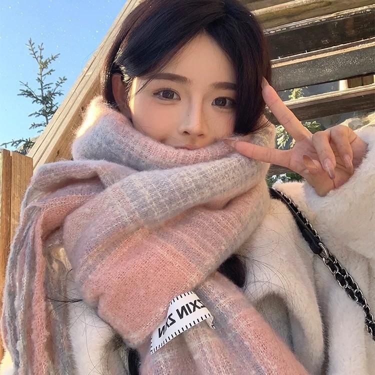 1116 Autumn and Winter New Shawl Maillard Plaid Scarf High-end Atmosphere Thickened Warm Scarf