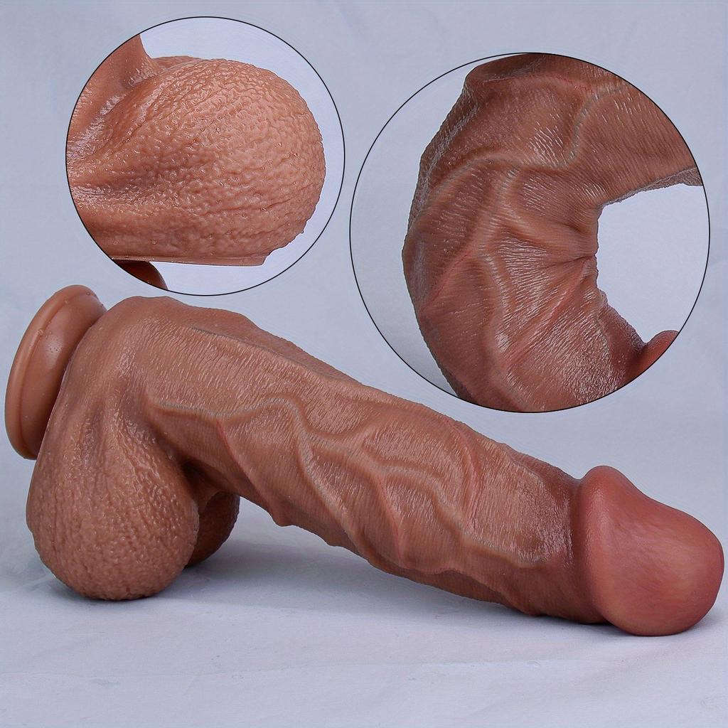 30CM XXL Realistic Silicone Dildo, Dual Density Liquid Silicone, Thick Vein Texture, Ultra Soft Skin Feel, Strong Suction Cup, Premium Collection