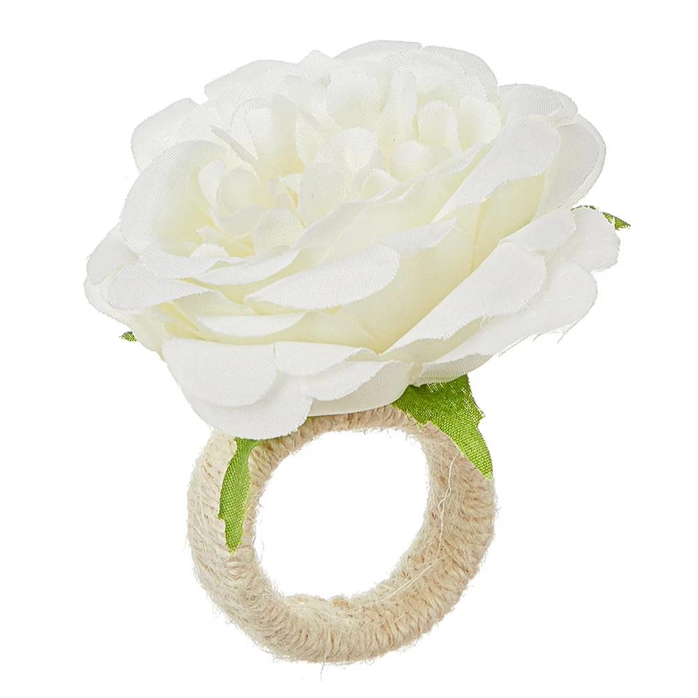2 Pcs Flower Napkin Rings Rose/Peony Napkin Holder Handicraft Flower Napkin Rings Wedding Table Decoration for Birthday Party