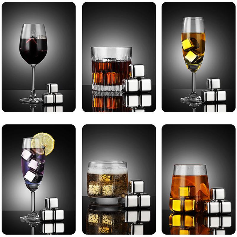 304 Stainless Steel Ice Cube Metal Ice Hockey Whisky Chilled Beer Ice Tartar Bar Wine Set YSH