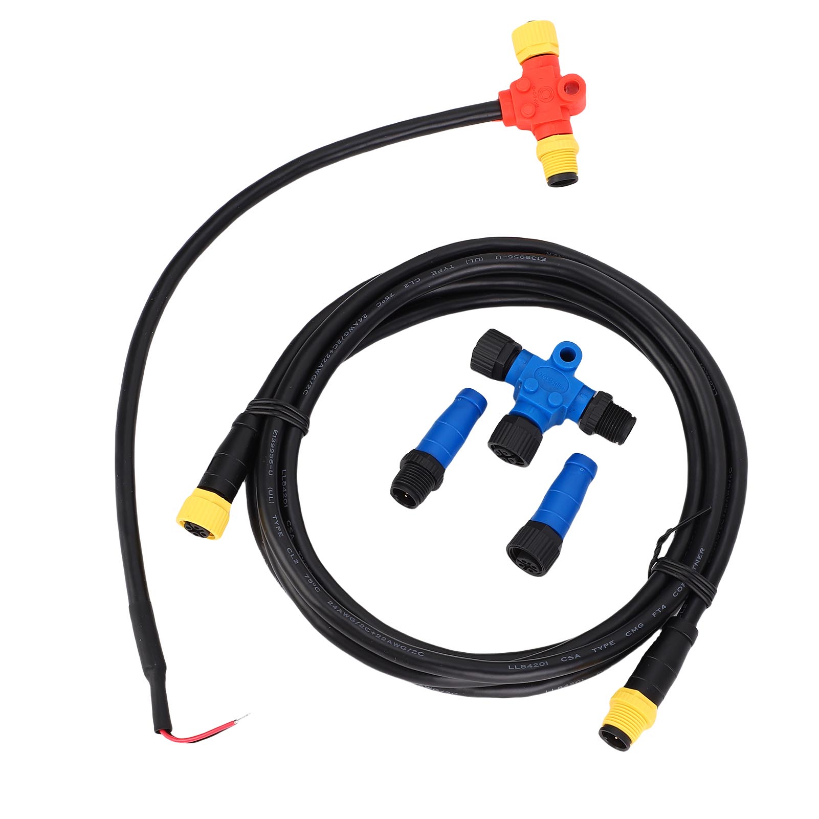 NMEA 2000 Starter Kit M12 5pin Marine Grade Backbone Cables Drop Cables Tees Terminators Replacement for Lowrance Device