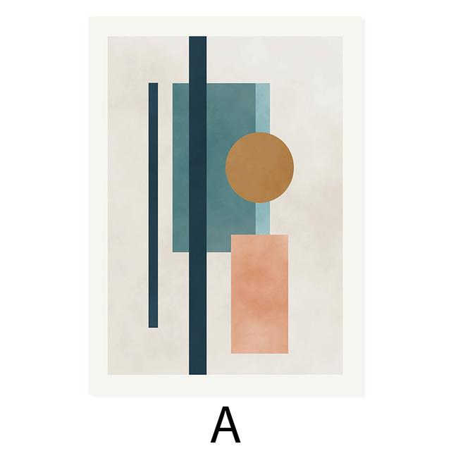 

Абстрактная бежевая розовая синяя геометрическая картина на холсте настенное искусство постеры принты картина гостиная украшение дома без рамки 21*30cm No Frame