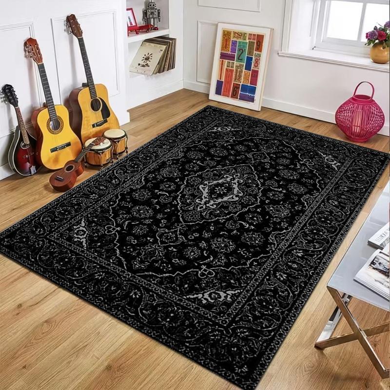 Vintage Persian Oriental Area Rug Traditional Floral Medallion Print Non Slip Carpet for Living Room Bedroom Home Decor 40X60CM