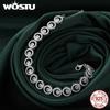 WOSTU 925 Sterling Silver Classic Sparkling Bracelet Original Fine Jewelry for Women Wedding Luxurious Gift Russian Style
