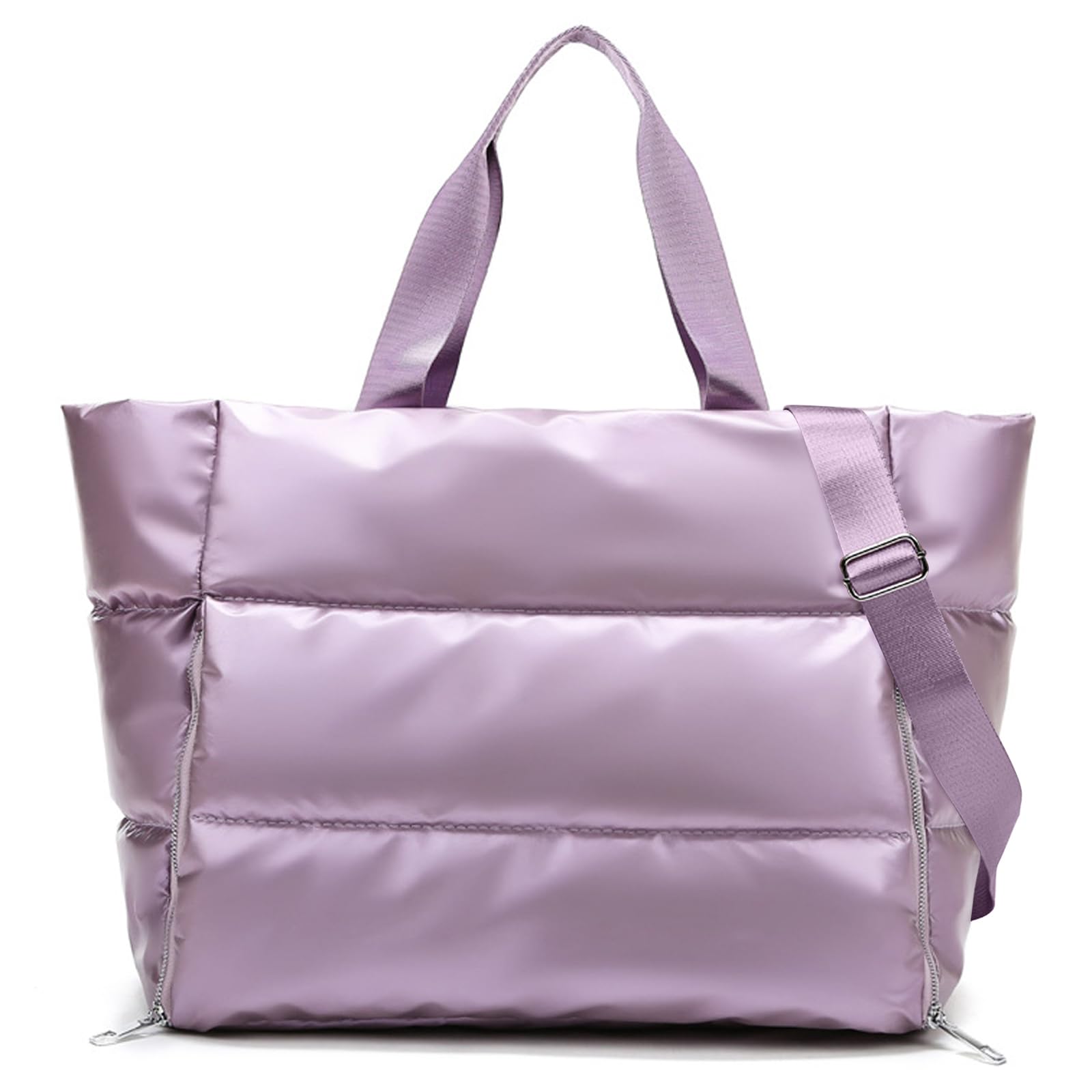 

Ganve Lightweight Boston Cute and Shoulder School Travel Large Capacity Outdoor Sports Yoga Gym Swimming Solid Color Travel Tote Commuter A4 Purple