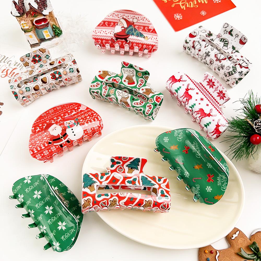 Bambus Yao Weihnachts-Cartoon Haarspangen: Niedliches Hai-, Rentier- & Schneemann-Design