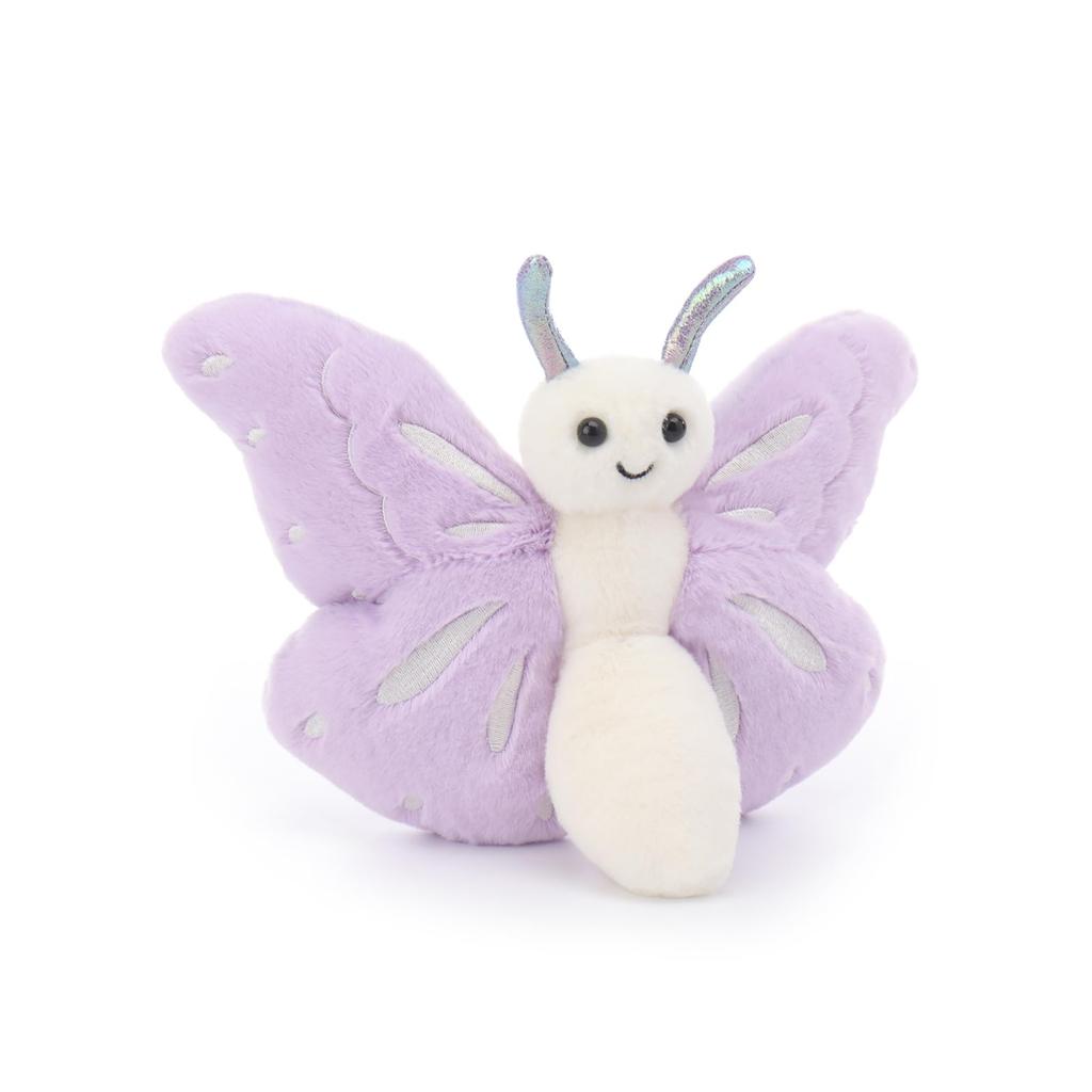 Apricot Lamb Purple Butterfly Plush Toy, Soft and Cute, Fluffy Purple Butterfly, Suitable for Boys and Girls, 19cm