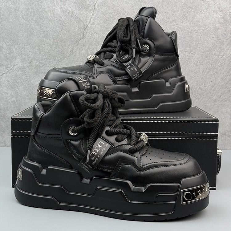 Męskie Sneakersy na Kostkę 2025: Jesienne Buty na Grubej Podeszwie, Podwyższające Wzrost, Niszowy Design, Modne i Wszechstronne Trendsetterskie Buty