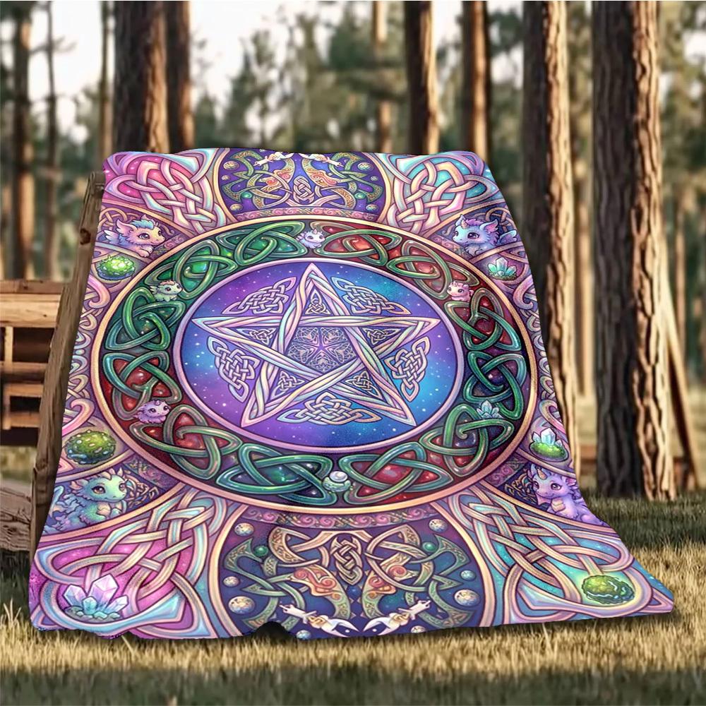1pc Celtic MandalaOutdoor Blanket, Soft And Comfortable Blanket, Casual Warm Outdoor Blanket, Good Birthday Gift yy260328084