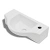 Ceramic Wash Basin with Faucet Hole White
