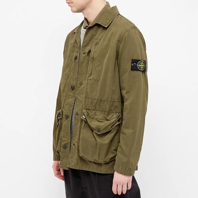 Stone Island Tela Jacket Olive Men Outerwear Green 7415439WN-V0158