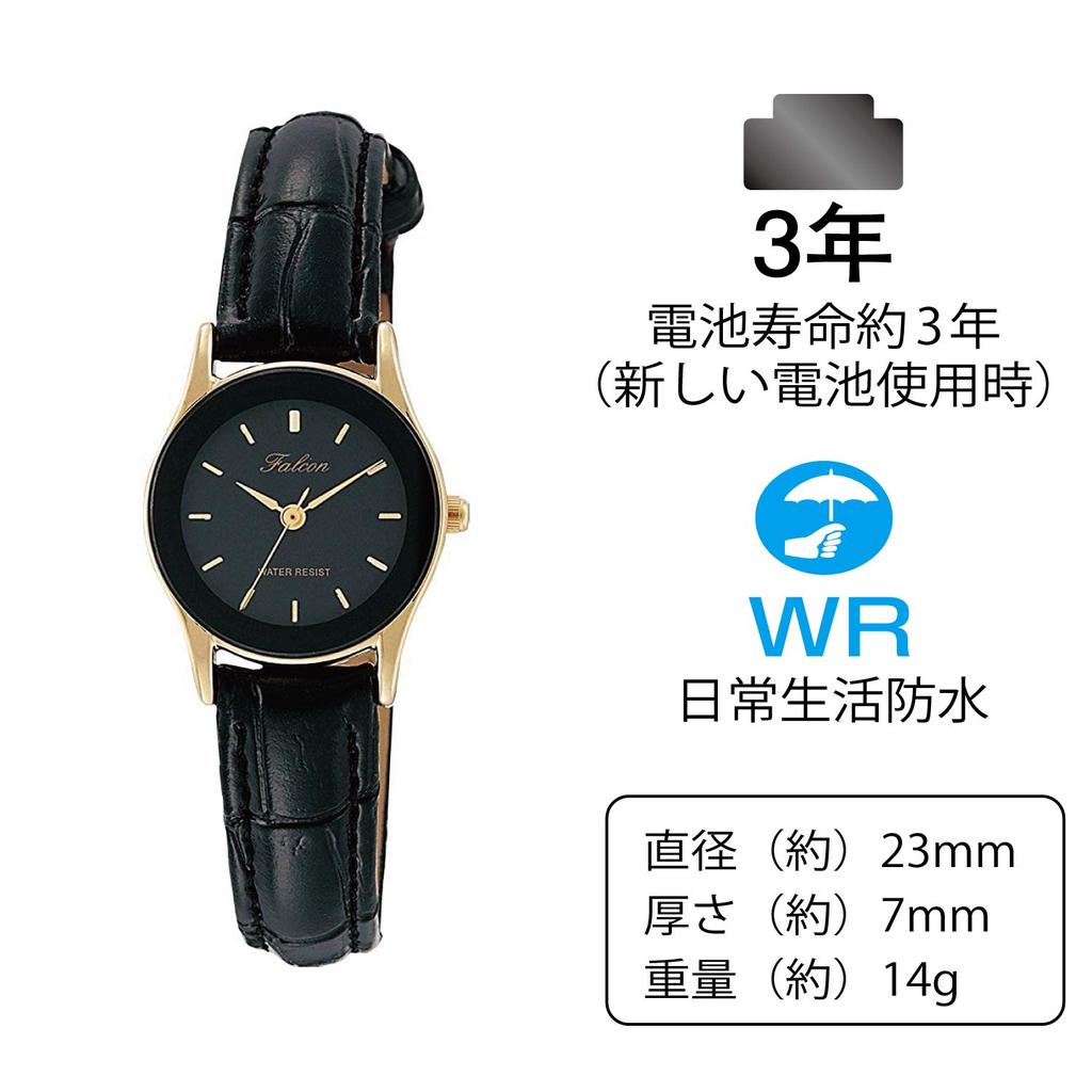 Watch Analog Waterproof Leather Strap Black [Citizen Q&Q] QA37-102 Women's