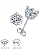 S925 Sterling Silver 0.5-2 Carat Moissanite Six-Claw Earrings Fashion Trendy Temperament Design Light Luxury Senior Lady