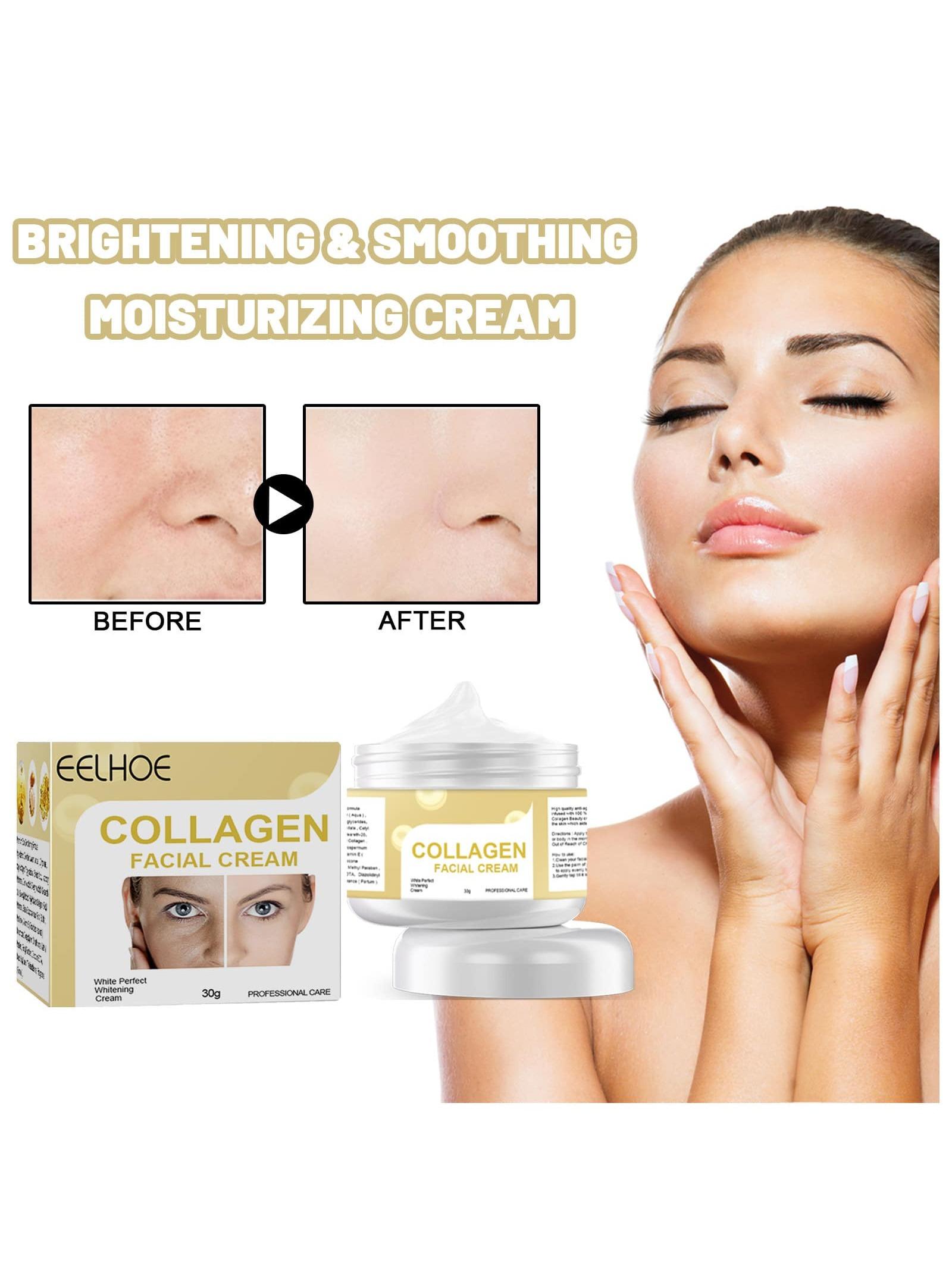 

Коллагеновый крем для лица Осветляет, смягчает, увлажняет и увлажняет кожу лица, уменьшает морщины Крем для лица one-size белый