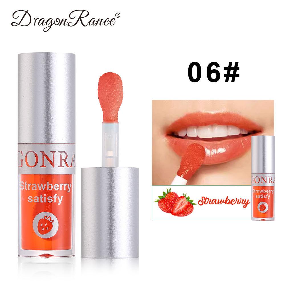 Dragon Ranee Large Brush Head Crystal Jelly Lip Oil Hydration, Moisturizing, Fade Lip Lines, Transparent Fruit Lip Gloss