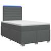 Boxspring Bed with Mattress Dark Grey 120 X 190 Cm Fabric