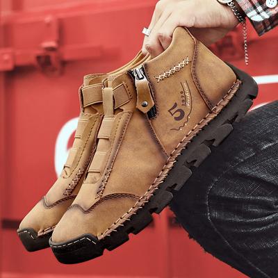 New In Mens Genuine Leather Shoes Luxury Slip On Shoes Handmade Ankle Boots Comfortable Winter Fashion Moccasin Men Casual Shoes