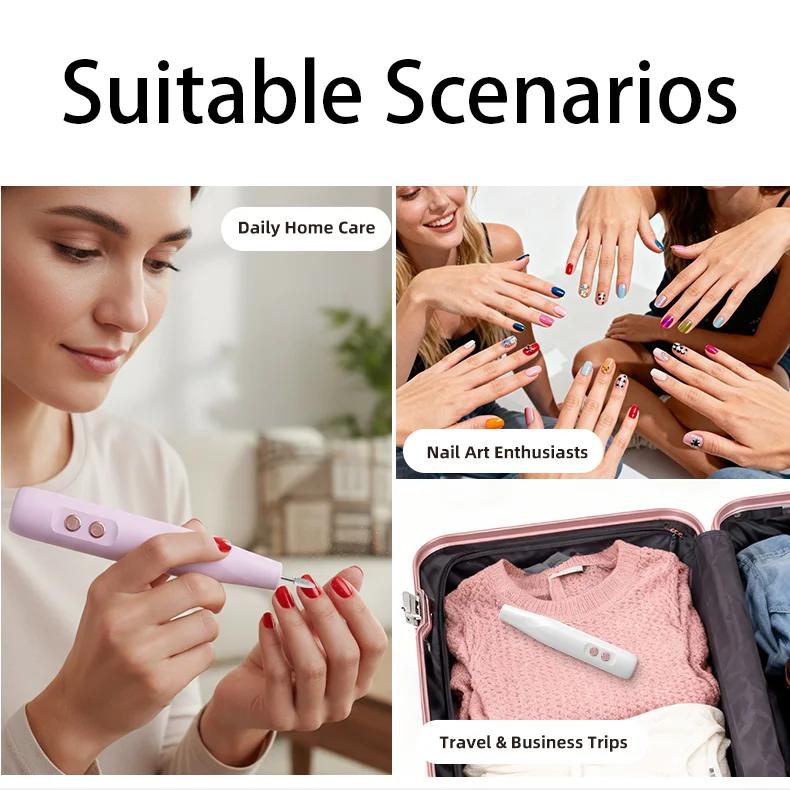 Multi-Set Electric Nail File Set Portable Nail & Foot Care Grinder, Polisher & Callus Remover Suitable for Fingernails & Toenail