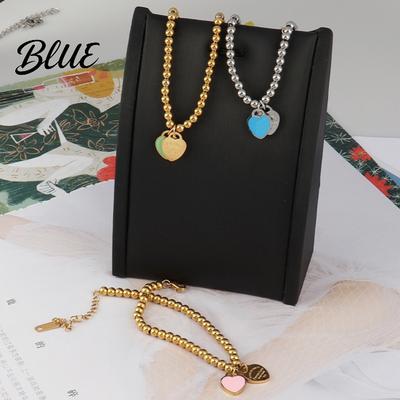 Beaded Accessory For Women Enamel Bracelet Adjustable Length Heart Charm
