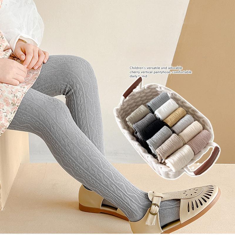 Eleganckie, dziewczęce rajstopy Chic Simplicity Kids Girl w jednolitym kolorze, modne, koreańskie legginsy, pończochy, jesień, wiosna, grube, bawełniane rajstopy