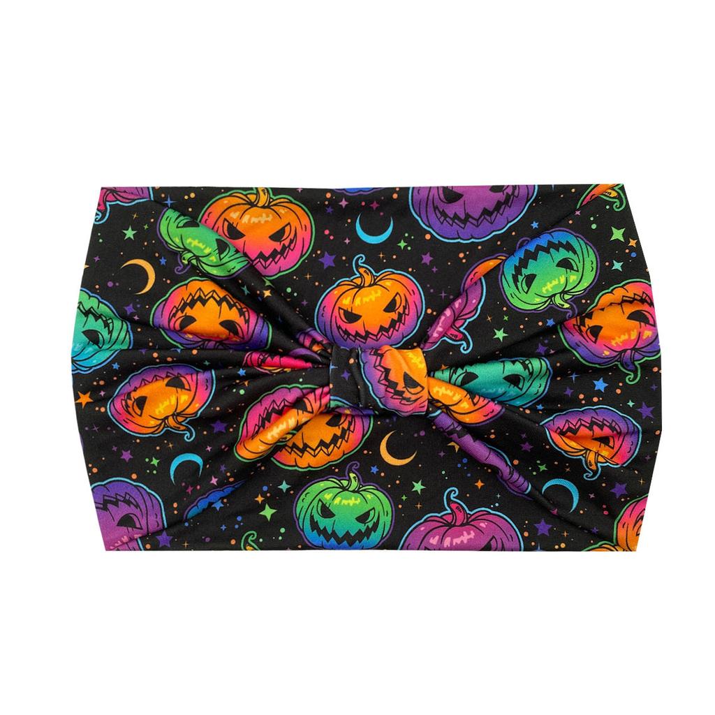 Knot Headband, Color Blocked Pattern Printed Sports Headband, Fashionable Polka Dot Wide Edge Elastic Headband