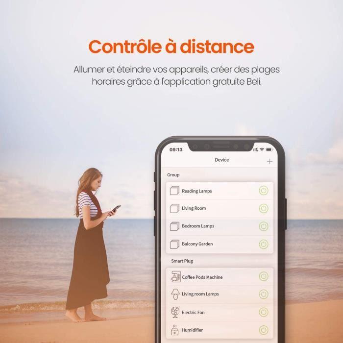 Prise Connectée - TENDA - Beli SP3-4 - 2.3KW - Protection Bébé - Compatible Avec Alexa