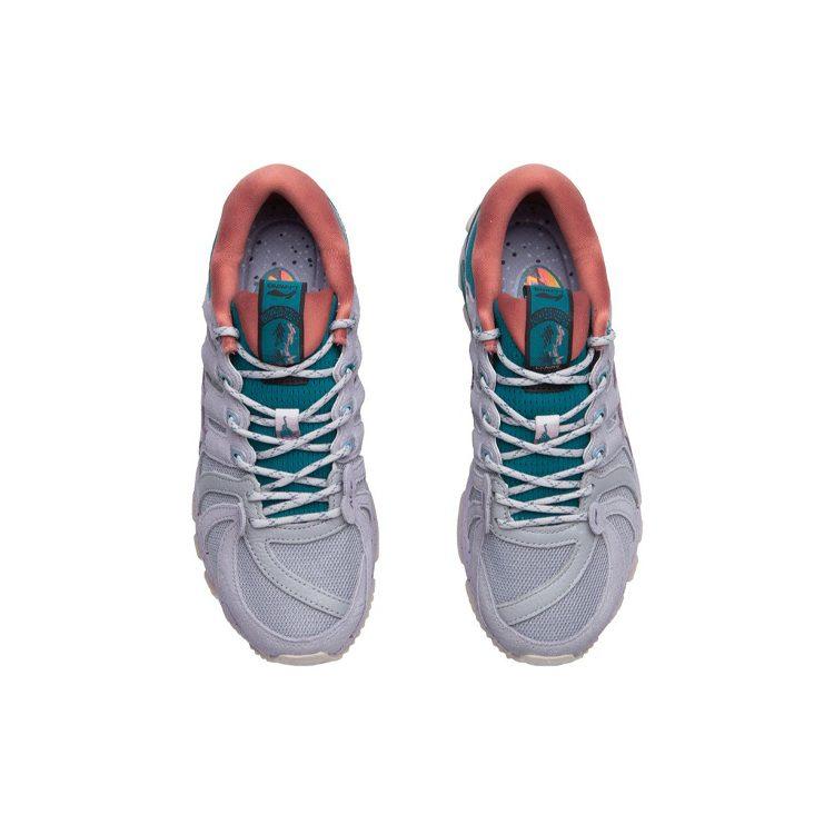 Li Ning Exceed Infinity Cushioning Abrasion Resistant Support Low top Casual Shoes Women's Gray Green ARZP012-2