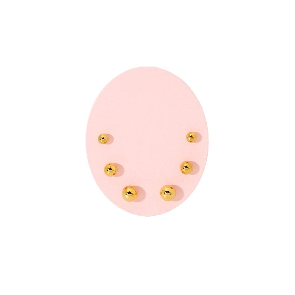 European and American Ins Simple Geometric Spherical Stainless Steel Beanie Stud Earrings 18K Gold High-end Earrings Jewelry Women