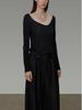 UNSPOKE Women's 2025 Autumn Asymmetric Slimming Knit Top - High-End Two-Piece