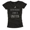 Womens Top Summer Shirt "Bitch Please I Ride a Unicorn" Slogan Tshirt Top with Quotes Black S/M/L