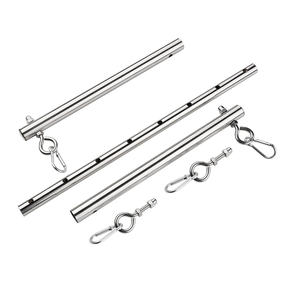 BDSM Bondage Set Stainless Steel Adjustable Telescopic Sex Slave Handcuffs Ankle Cuffs Fetish Restraints Sex Toys for