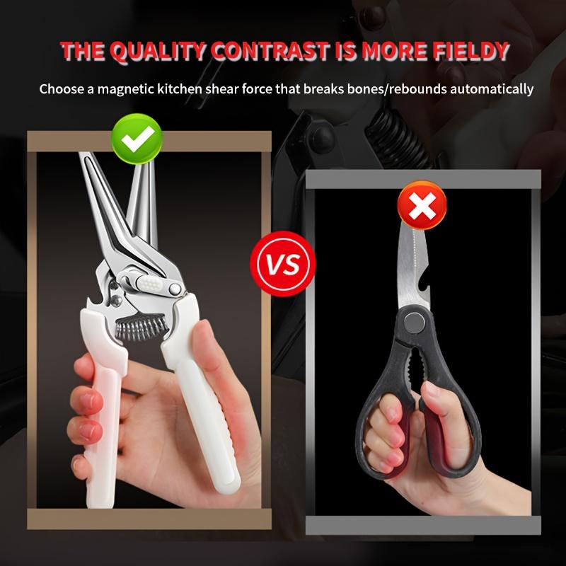 1pc Heavy Duty Stainless Steel Kitchen Scissors with Sheath , Perfect for Cutting Chicken, Duck, Goose Bones, Fish, Vegetables, and Herbs