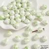 Handmade Cute Flower & Heart Green Ceramic Beads for DIY Jewelry