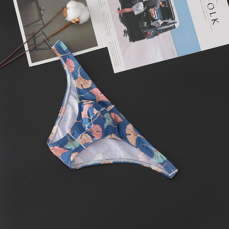 

Men s Cotton Triangle Underwear Breathable Printed Low Waist Narrow Edge Sexy Youth Sports Cotton Underwear 3XL сапфировый