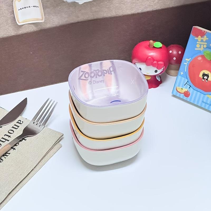 4-teiliges Disney Zootopia Judy Nick Dessertschalen-Set, Schulsachen, Neuheit Snackschale, für Dips Saucen, Gewürze, Leicht zu reinigende Dippschalen