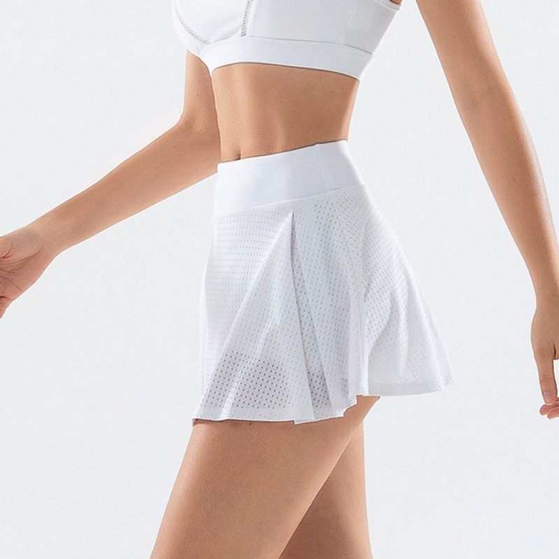 

Solid Color Mid Waist Anti Glare Skirt Solid Color Mid-Waist Anti-Exposure Skirt Female White M