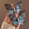 1 Pair Women Hairpin Gauze Butterflies Decor Hair Clips Retro Style Non-slip Durable Hairpin Hair Accessories