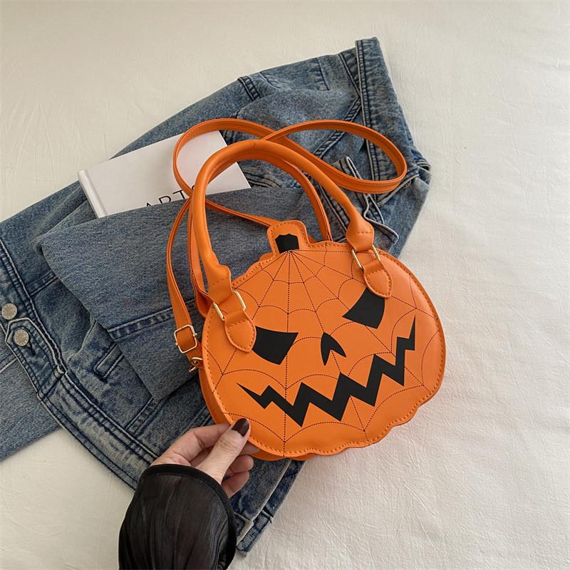 Stylish And Beautiful Large Capacity Round Crossbody Bag In Trendy Street Style Orange