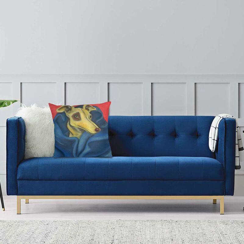 Italian Greyhound Cushion Covers 45x45cm Velvet Whippet Sihthound Dog Throw Pillow Case for Sofa Square Pillowcase Home Decor