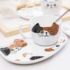 European Ceramic Cat Ceramic Mug Dessert Plate Set Cartoon Animal Mug Simple Couple Cup Kitchenware 200ML Mug Exquisite Gift