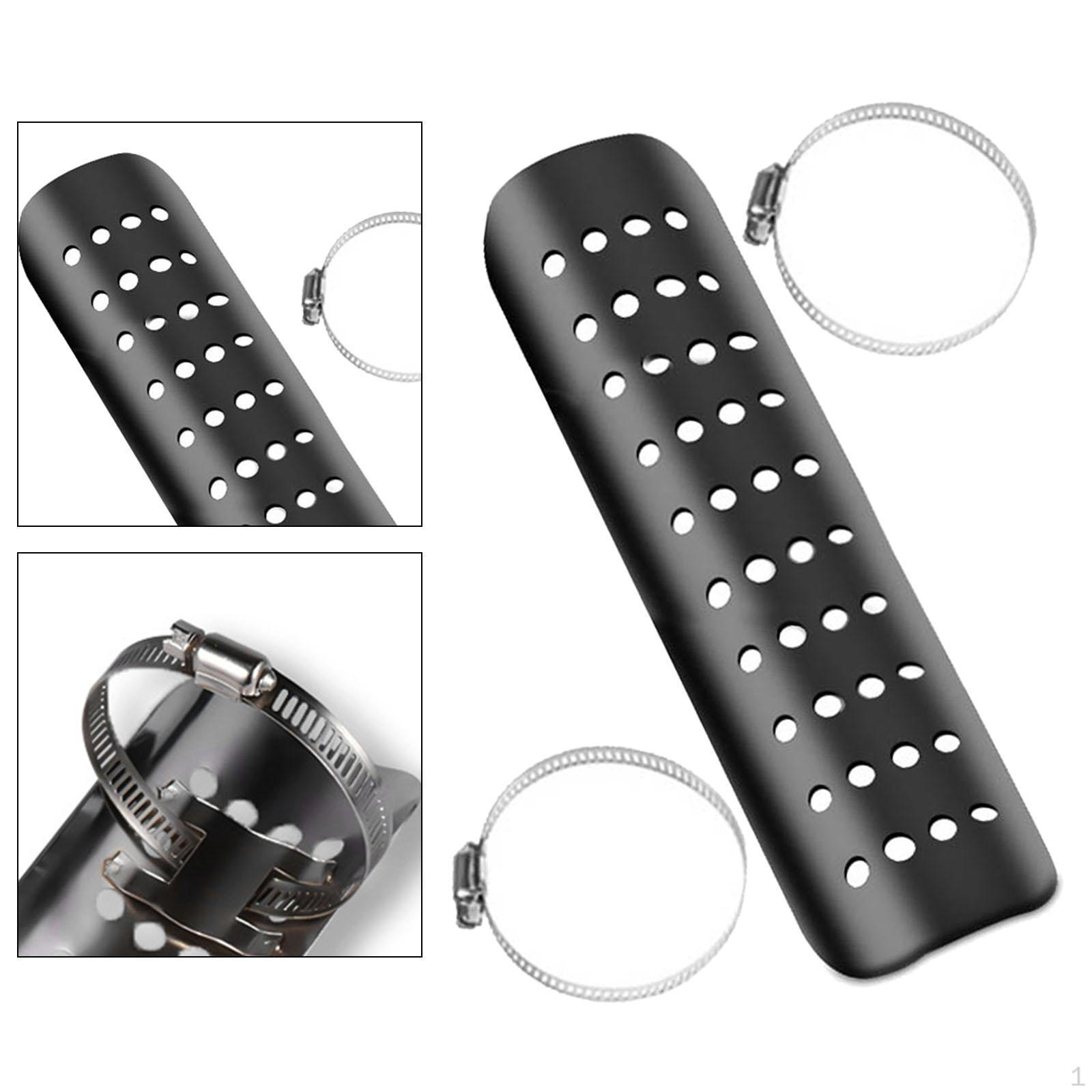 

Motorcycle Exhaust Heat Shield Motorbike Accessories Easy to Install Stylish чорний