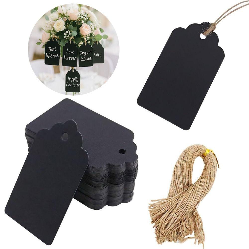 100Pcs Vintage DIY Scallop Label Handmade Wedding Gift Decorating Tag Simple Packaging Label  Crafts