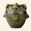 Square Creative Ornament, Treasure Basin Decoration, Bronze Golden Toad Jar, Home Decor Brass