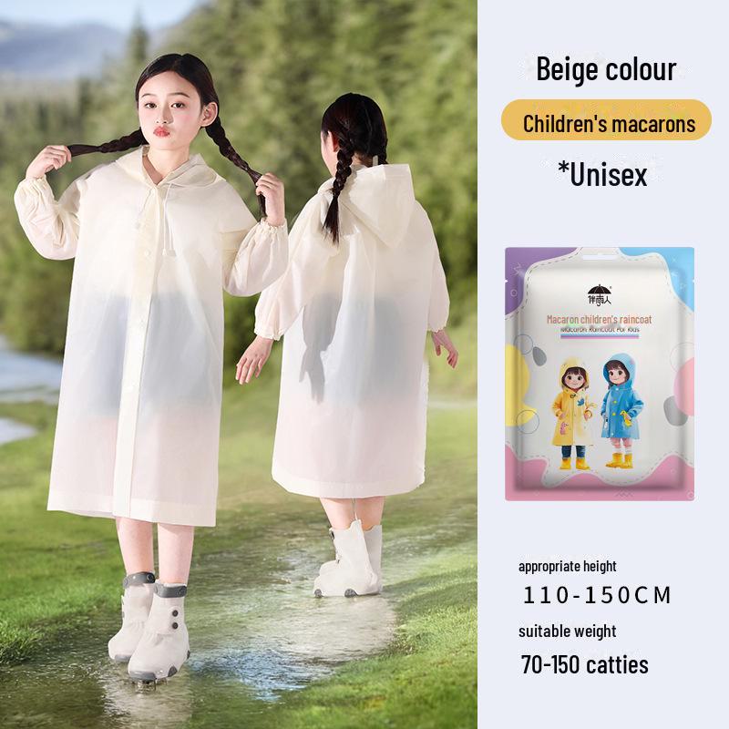 "Children's Full-Body Rainstorm-Proof Disposable Raincoat for Boys and Girls with Backpacks"