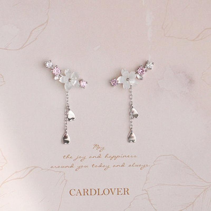 Simple Shell flower tassel earrings woman jewelry gift