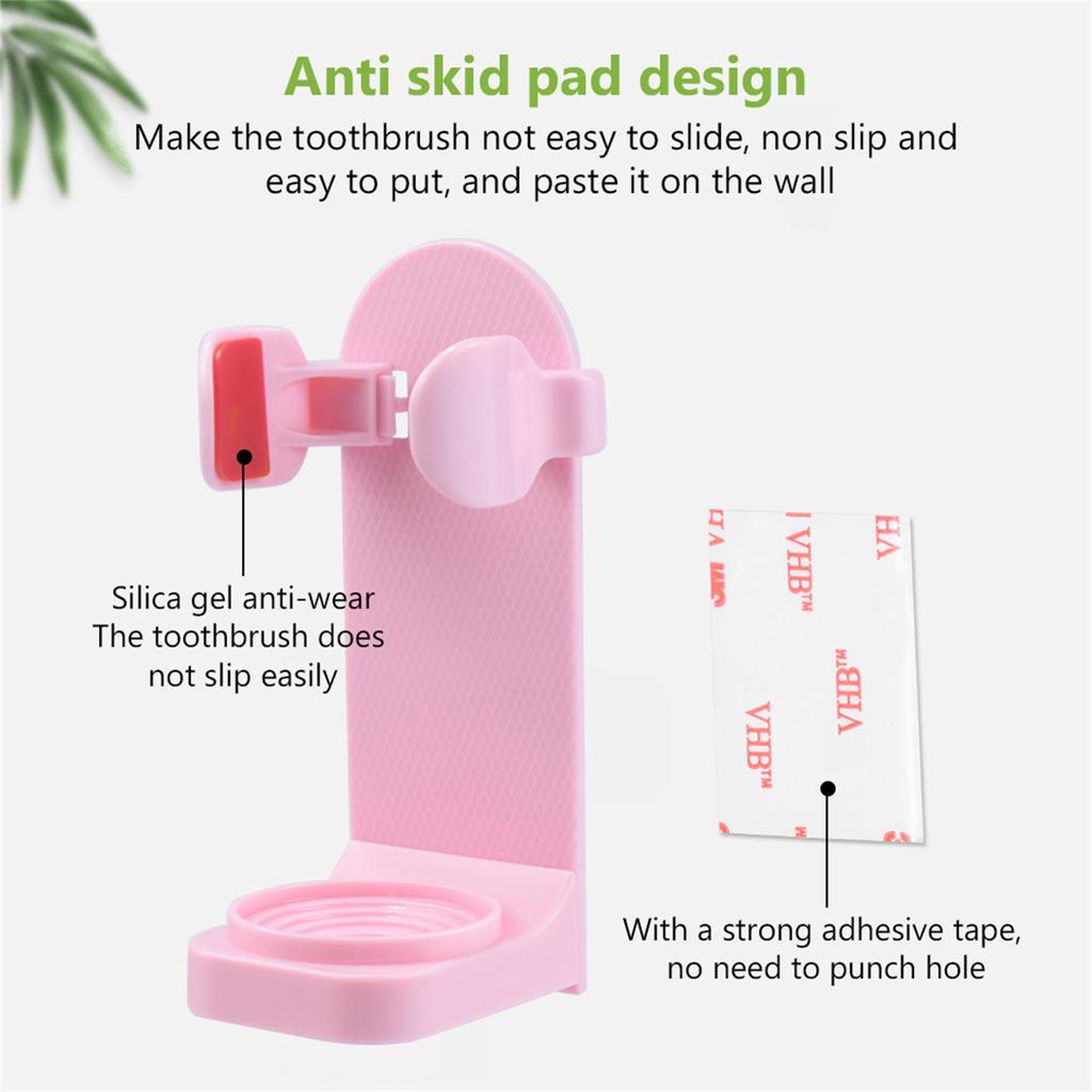 Electric Toothbrush Holder Adapt Wall-Mount Bathroom Space Saving Traceless Toothbrush Organizer Stand
