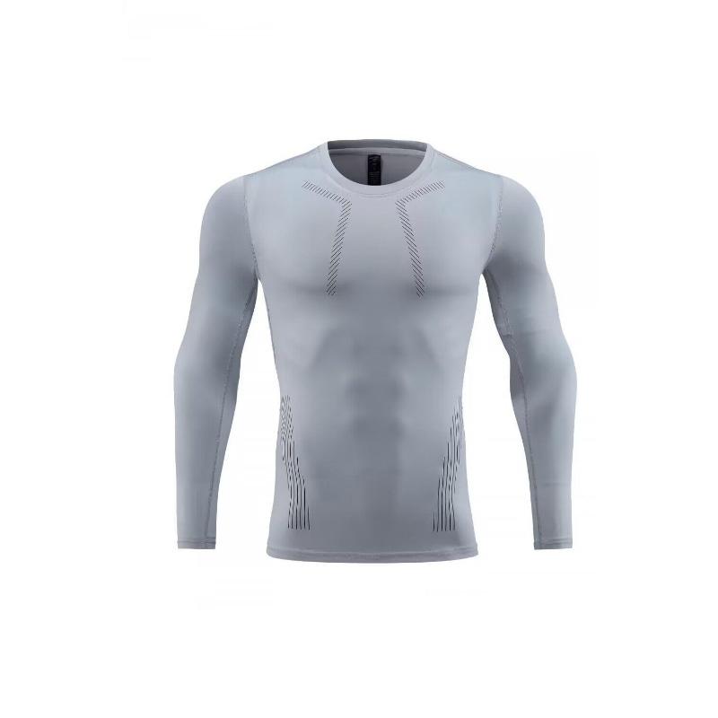 Men s Compression Long Sleeve T-Shirt, Quick-Dry Athletic Workout Top With Reflective Stripes S