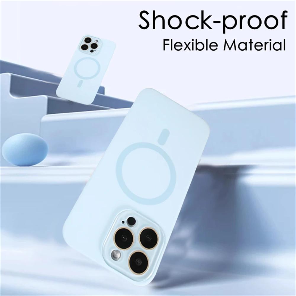 Original Flüssigsilikon Magnetische Hülle Für iPhone 13 12 14 15 Pro Max Luxus Für Magsafe Kabelloses Laden Kameraschutzhülle